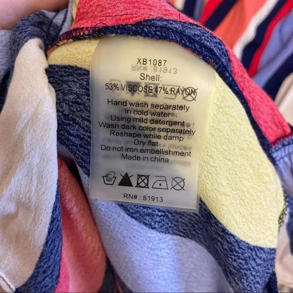 PLENTY BY TRACY REESE Daphne Wrap Dress Striped Maxi Colorful Large - Picture 8 of 10